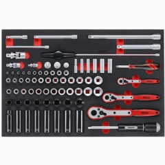 77 Piece 1/4\" 3/8\" 1/2\" Drive Socket Set